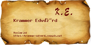 Krammer Edvárd névjegykártya